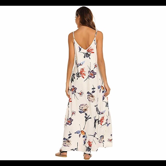 🆕Bohemian Spaghetti Strap Maxi Dress with Pockets - Picture 2 of 3